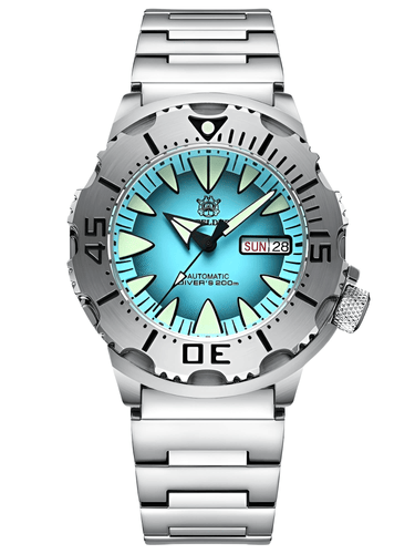 Men's 42.2MM M-onster Watch 200M Waterproof NH36 Day Function Sapphire Glass Automatic Movement Steel Bezel, Drestiny, Watches, United States, USA, Canada, Australia, New Zealand, United Kingdom, UK, Sky Blue, Blue, Black, Red, Yellow, Orange, Seiko Monster, best men's monster watch, affordable men's monster watch, durable men's monster watch, shopdrestiny.com